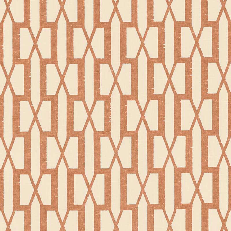 Schumacher Belvedere Burnt Orange Fabric Sample 176116