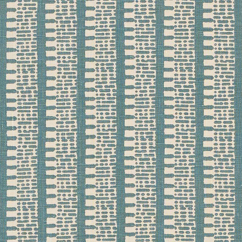 Schumacher Kiosk Peacock Blue Fabric Sample 176135