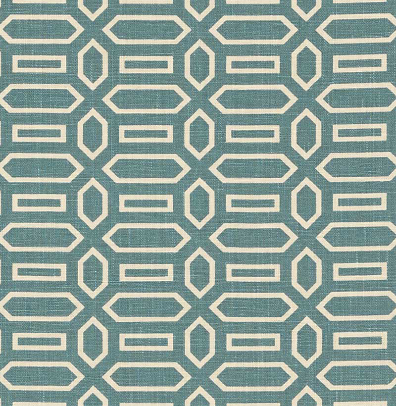 Schumacher Pavilion Peacock Blue Fabric Sample 176145