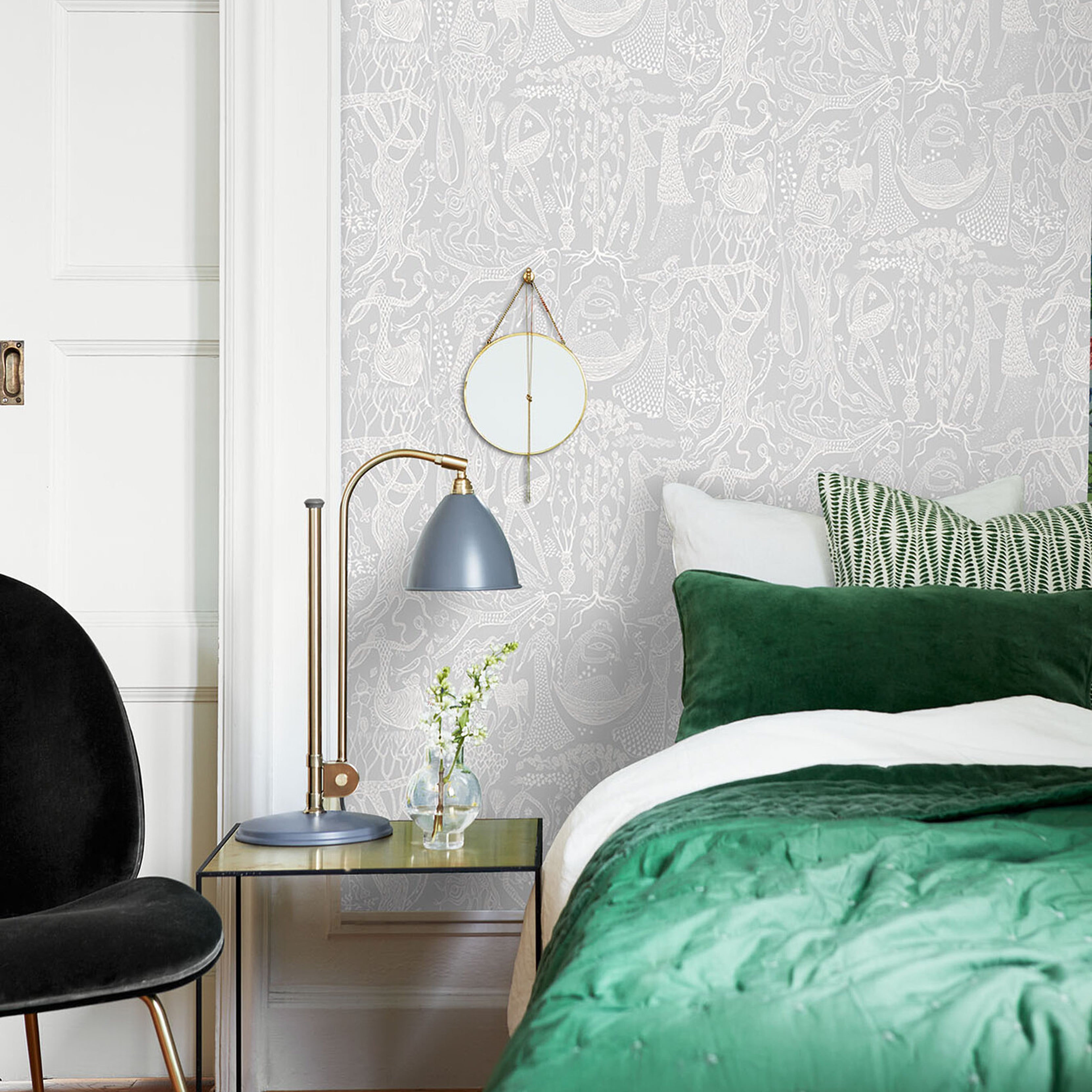 Schumacher Poème D'amour Grey Wallpaper 1762