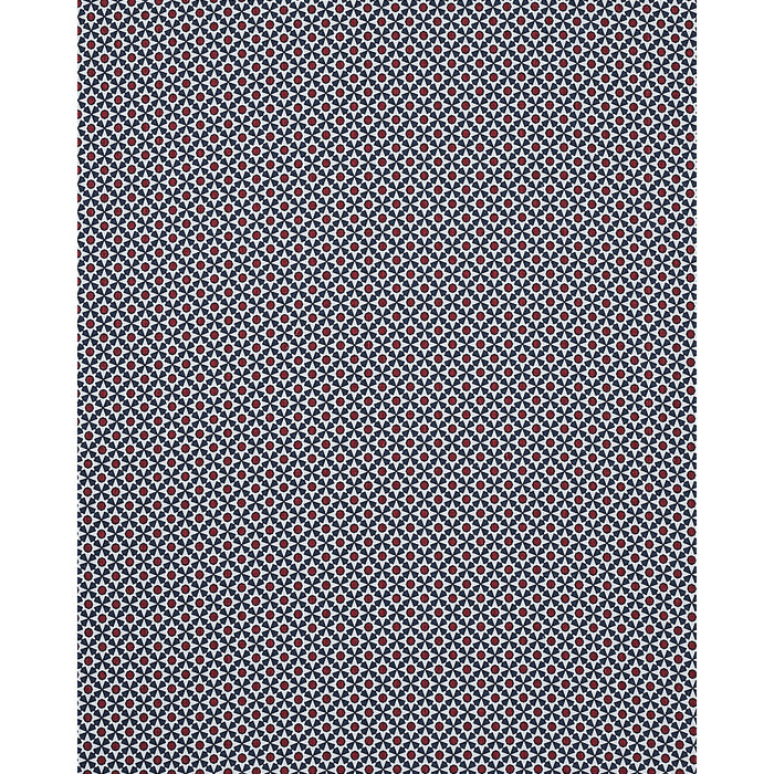 Schumacher Serendipity Navy & Red Fabric 176423