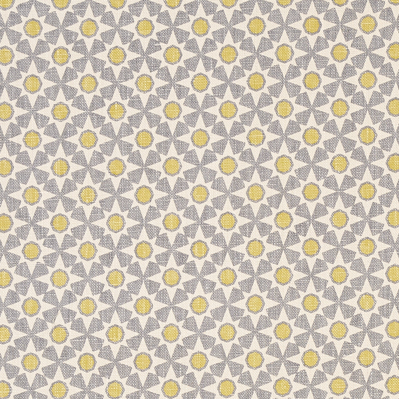 Schumacher Serendipity Bay & Citron Fabric Sample 176426