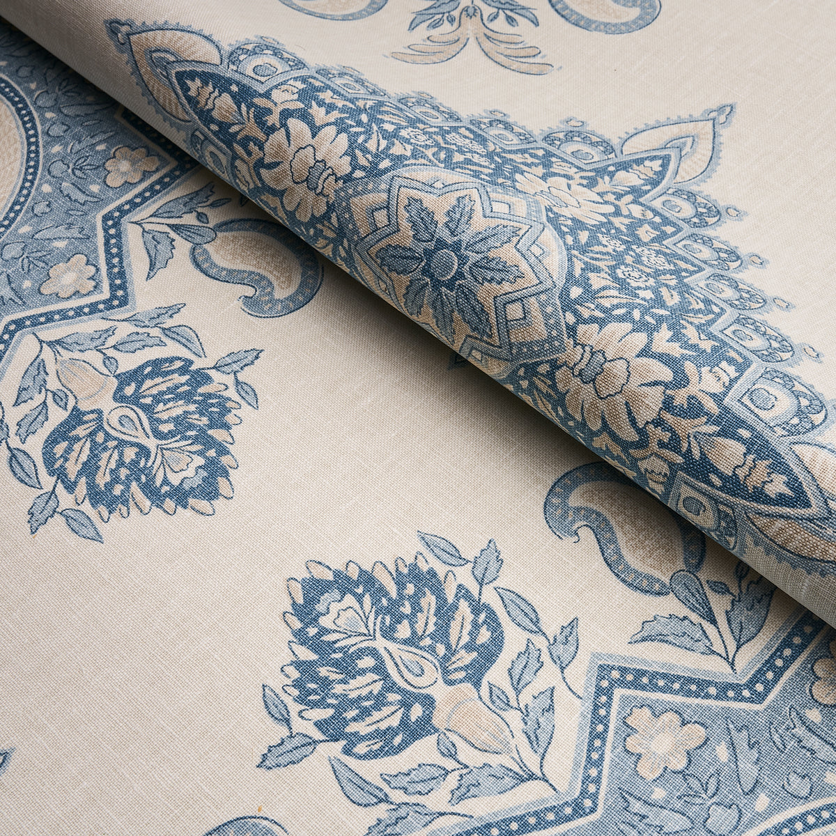 Schumacher Montecito Medallion China Blue Fabric 176484