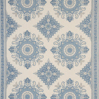 Schumacher Montecito Medallion China Blue Fabric 176484