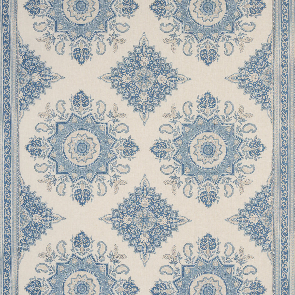 Schumacher Montecito Medallion China Blue Fabric 176484