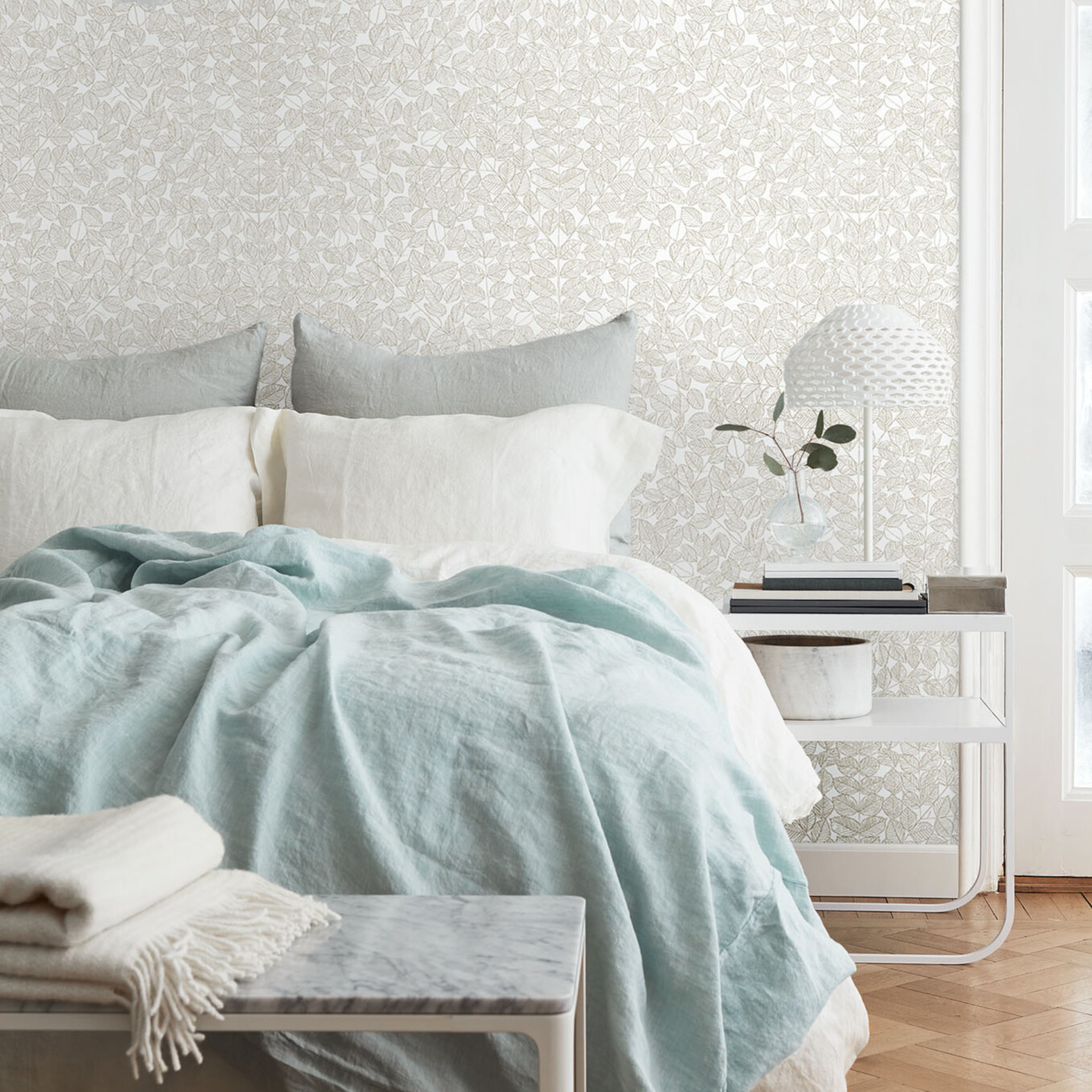 Schumacher Romans Sand Wallpaper Sample 1767