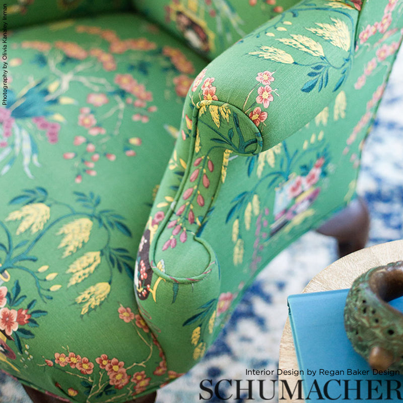 Schumacher Ming Vase Jade Fabric 176731