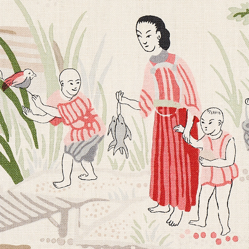 Schumacher Yangtze River Ivory Fabric 176774
