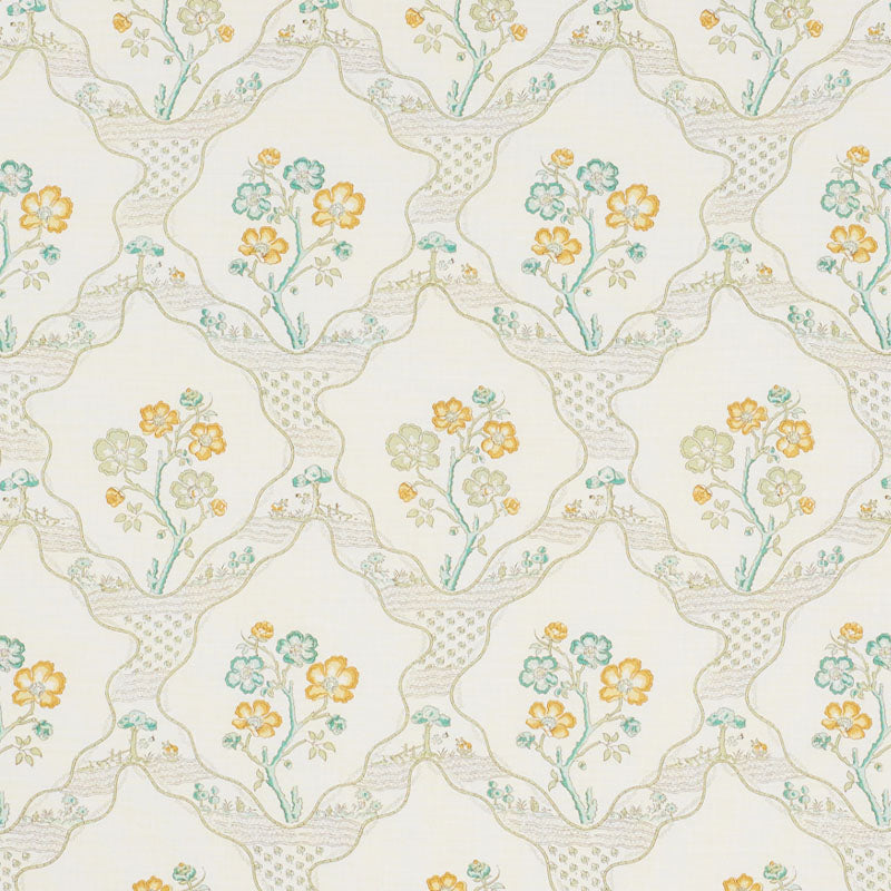 Schumacher Marella Leaf Fabric Sample 176852