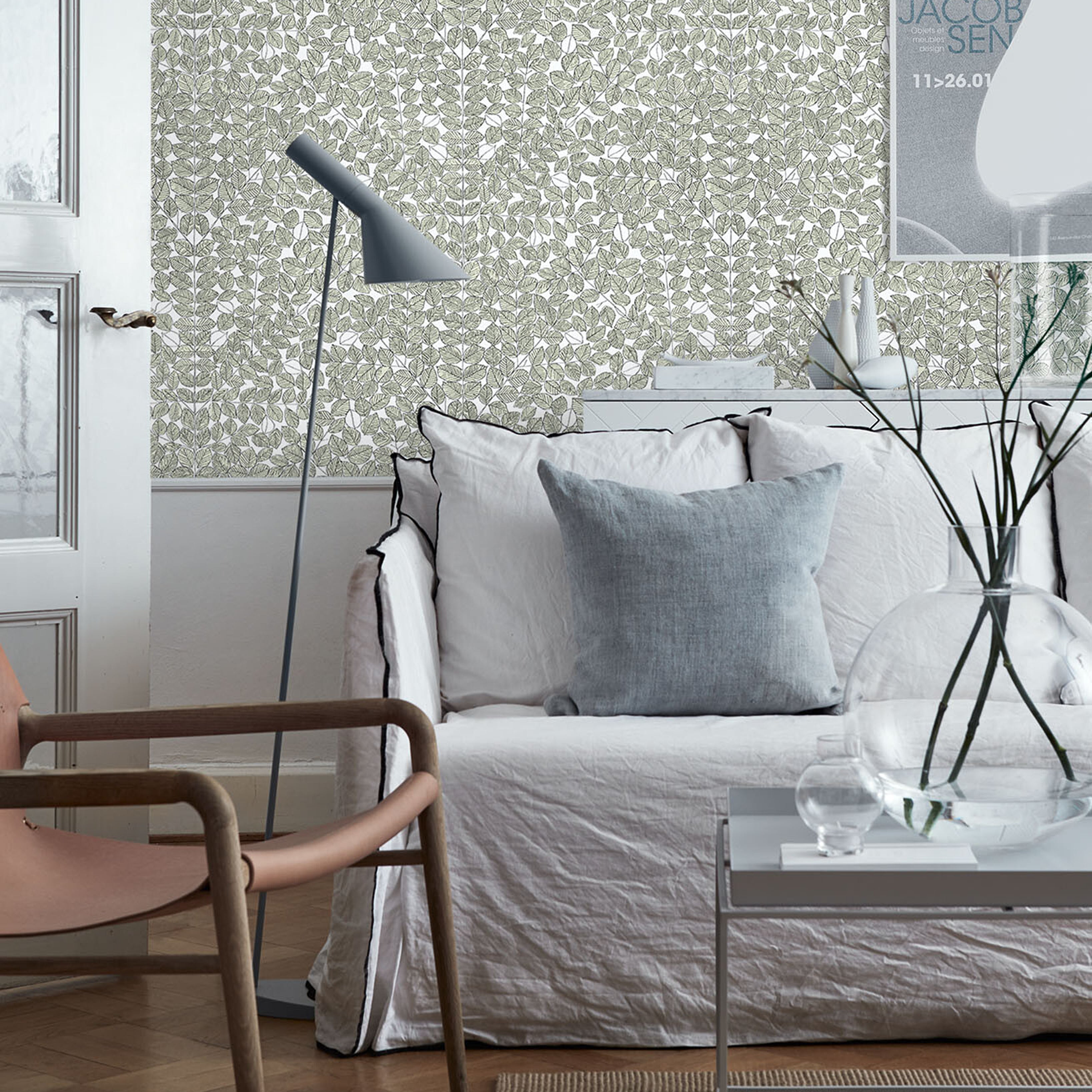 Schumacher Romans Leaf Wallpaper Sample 1769