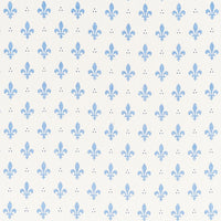 Schumacher Fleur De Lis Blue Fabric 176960