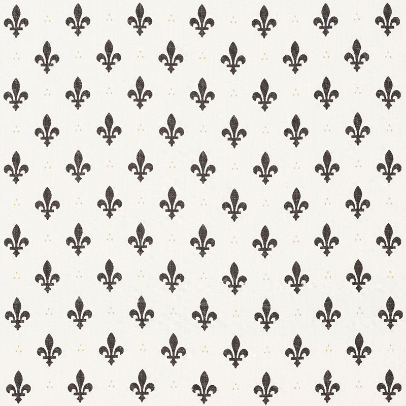 Schumacher Fleur De Lis Charcoal Fabric Sample 176962