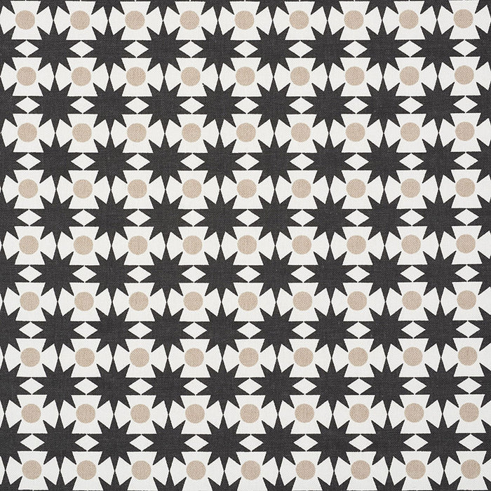 Schumacher Cosmos Black & Sand Fabric 177063
