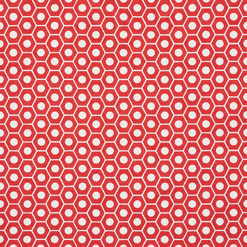 Schumacher Queen B Red Fabric Sample 177074