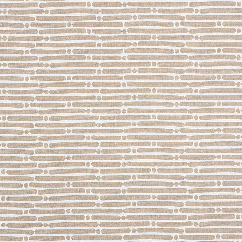 Schumacher Dot Dash Sand Fabric Sample 177103