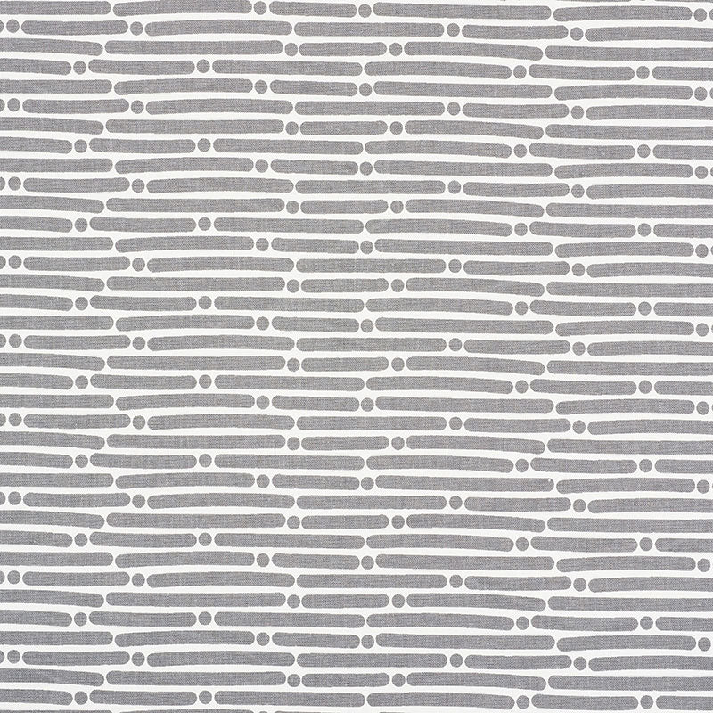 Schumacher Dot Dash Grey Fabric Sample 177104