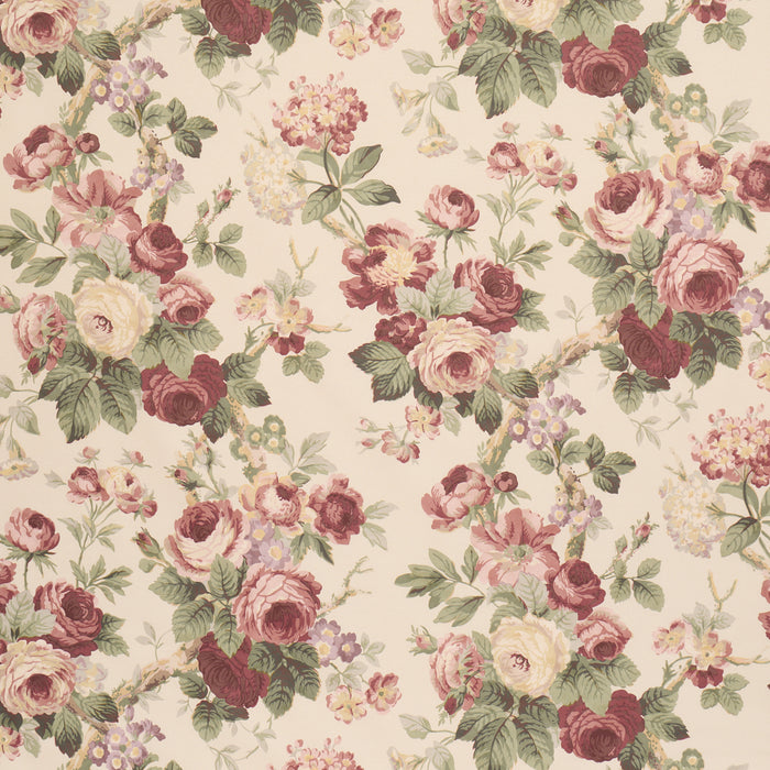 Schumacher Nancy Floral Bordeaux Fabric Sample 177205