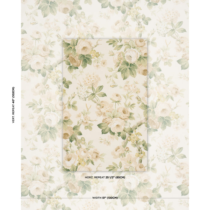 Schumacher Nancy Floral Ivory Fabric 177206