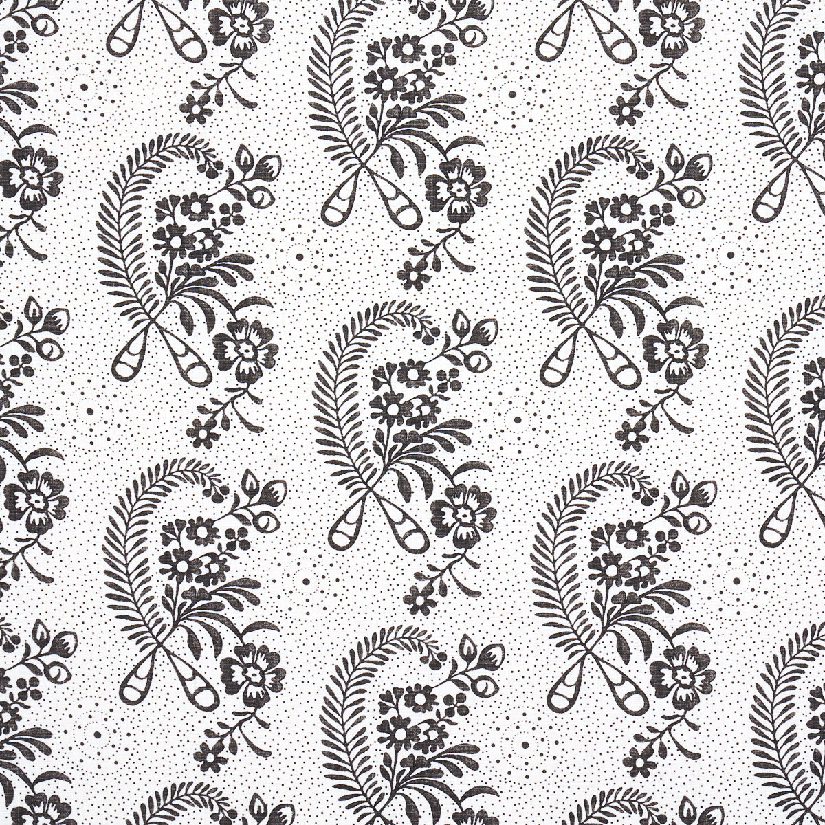 Schumacher Millicent Blackwork Fabric Sample 177211