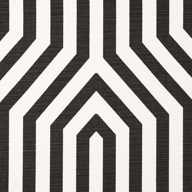 Schumacher Vanderbilt Print Noir Fabric Sample 177273