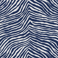 Schumacher Iconic Zebra Blue Fabric 177440