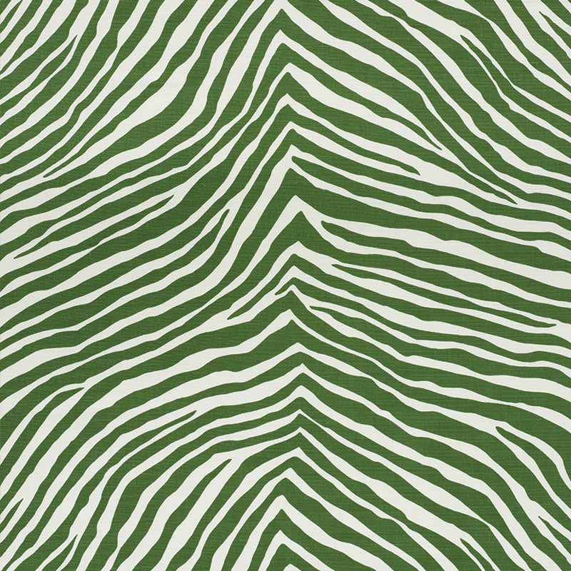 Schumacher Iconic Zebra Green Fabric Sample 177441