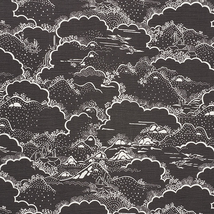 Schumacher Kumo Village Carbon Fabric Sample 177522