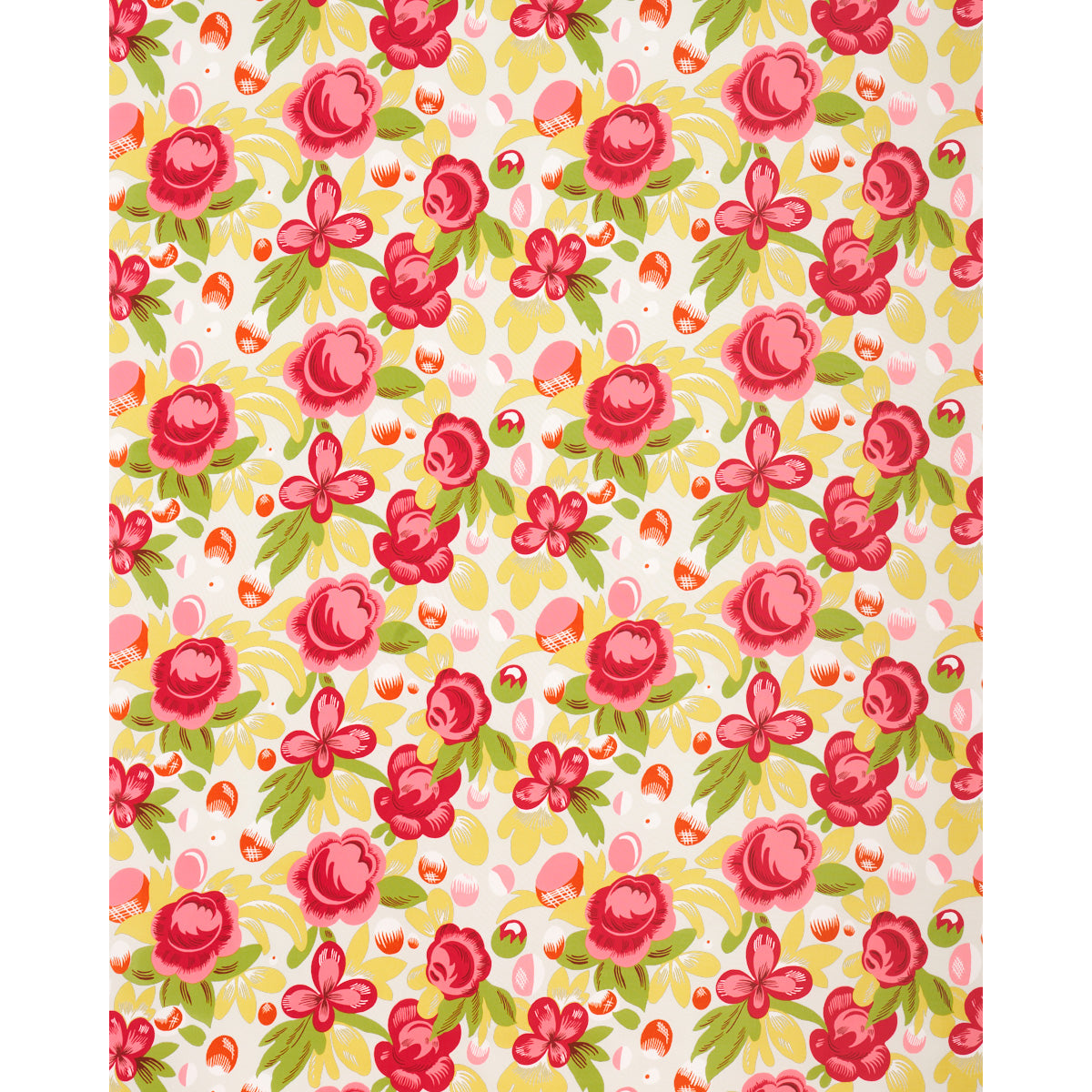 Schumacher Juin Poppy & Yellow Fabric Sample 177531