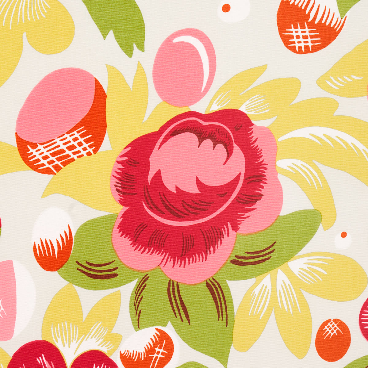 Schumacher Juin Poppy & Yellow Fabric 177531