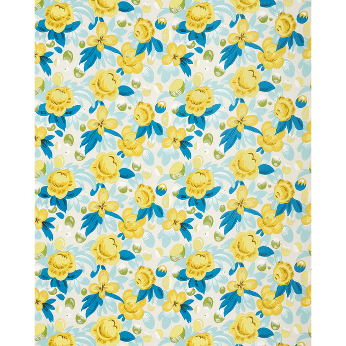 Schumacher Juin Citron & Peacock Fabric 177532