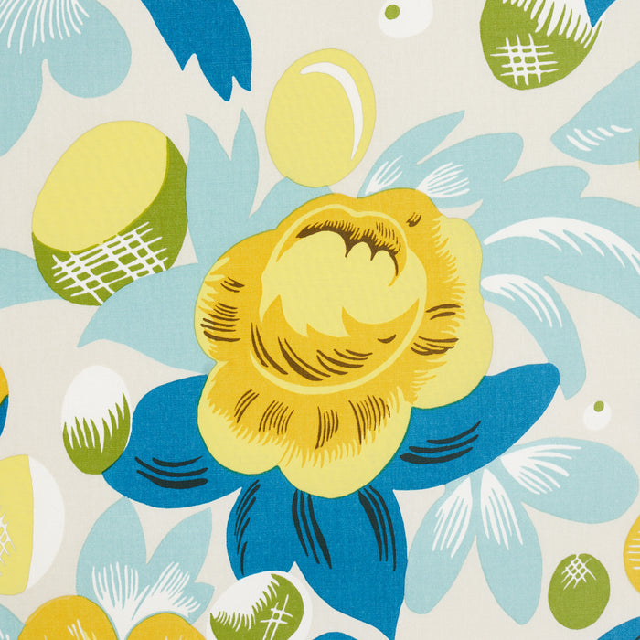 Schumacher Juin Citron & Peacock Fabric 177532