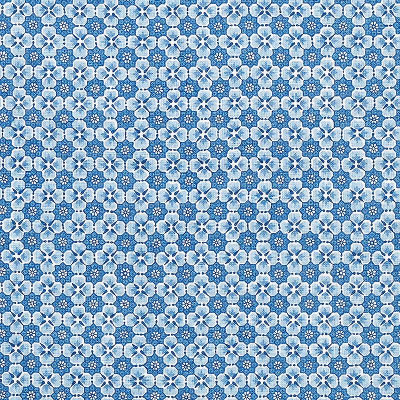 Schumacher Palisades Floret Indigo Fabric Sample 177600