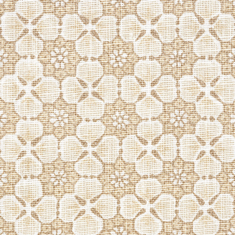 Schumacher Palisades Floret Neutral Fabric Sample 177603