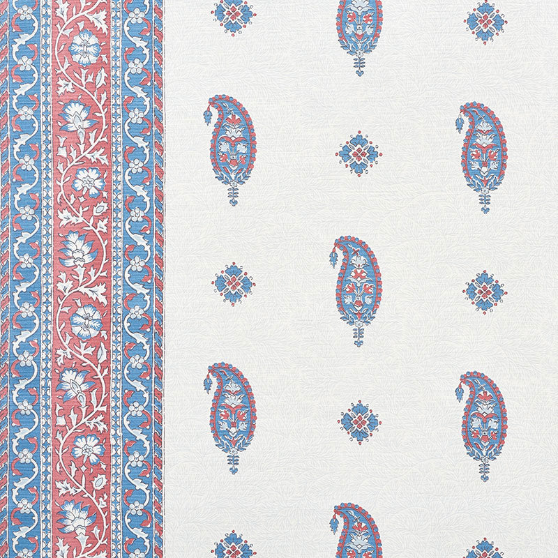 Schumacher Ojai Paisley Red Fabric Sample 177610