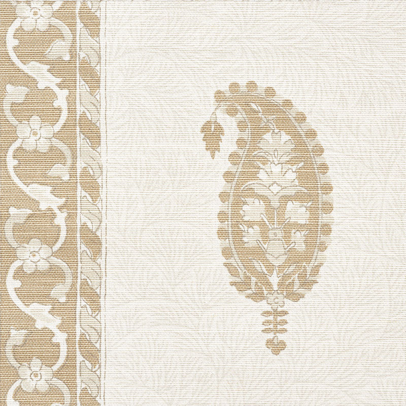 Schumacher Ojai Paisley Neutral Fabric Sample 177612