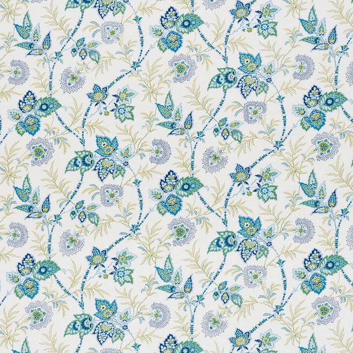 Schumacher Emperor's Vine Peacock Fabric Sample 177681