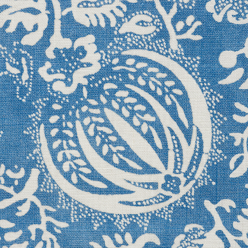 Schumacher Pomegranate Print Indigo Fabric Sample 177690