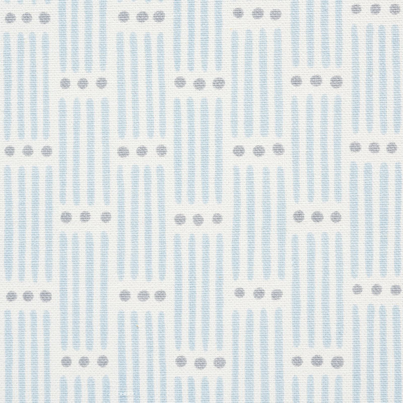 Schumacher Dotted Stripe Sky Fabric Sample 177711
