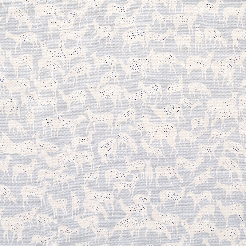 Schumacher Fauna Slate Blue Fabric Sample 177724