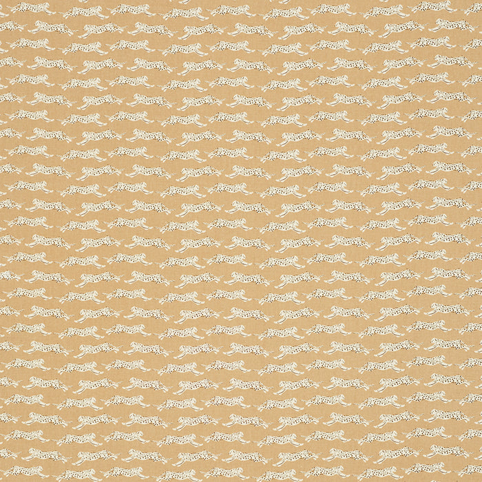 Schumacher Leaping Leopards Sand Fabric 177741