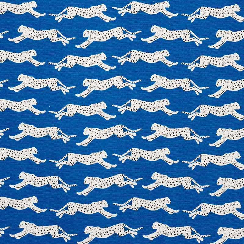 Schumacher Leaping Leopards Blue 177742 Sample | 40% Off (Samples)