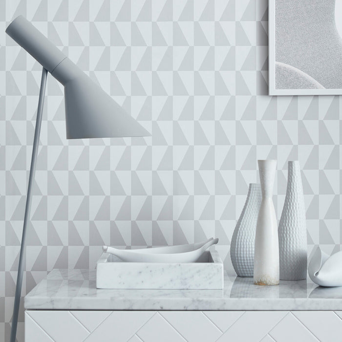 Schumacher Trapez Grey Wallpaper Sample 1778