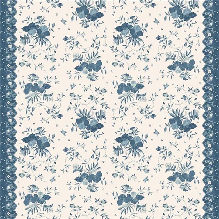 Ralph Lauren Elyria Floral Batik Blue Fabric Sample FRL5404-01