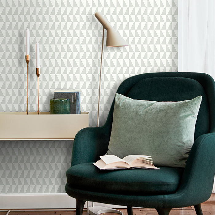 Schumacher Trapez Sage Wallpaper Sample 1779