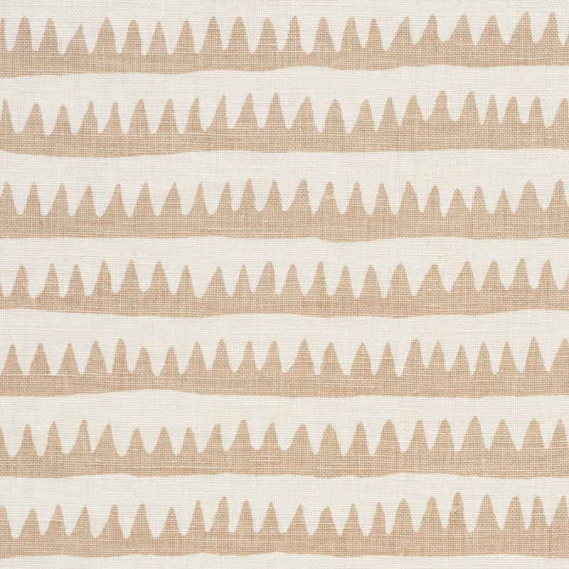 Schumacher Corfu Hand Printed Stripe Sand Fabric 177972