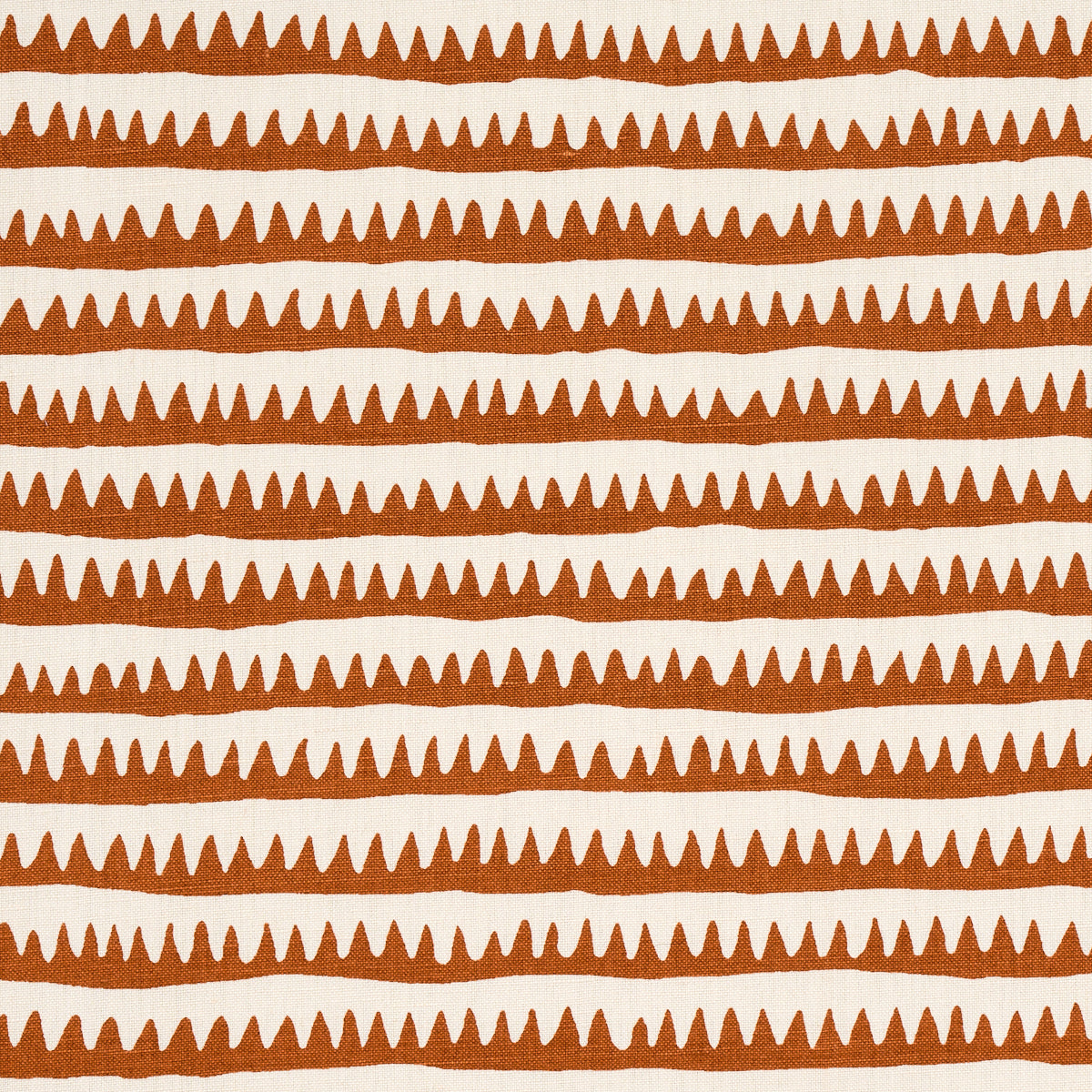 Schumacher Corfu Hand Printed Stripe Rust Fabric Sample 177974