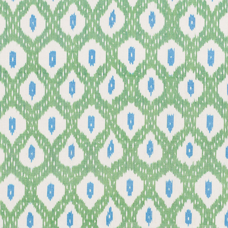 Schumacher Indio Ikat Green Fabric Sample 178070