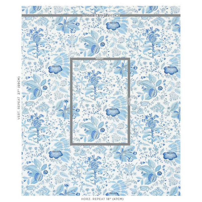 Schumacher Pomegranate Botanical Blue Fabric 178124