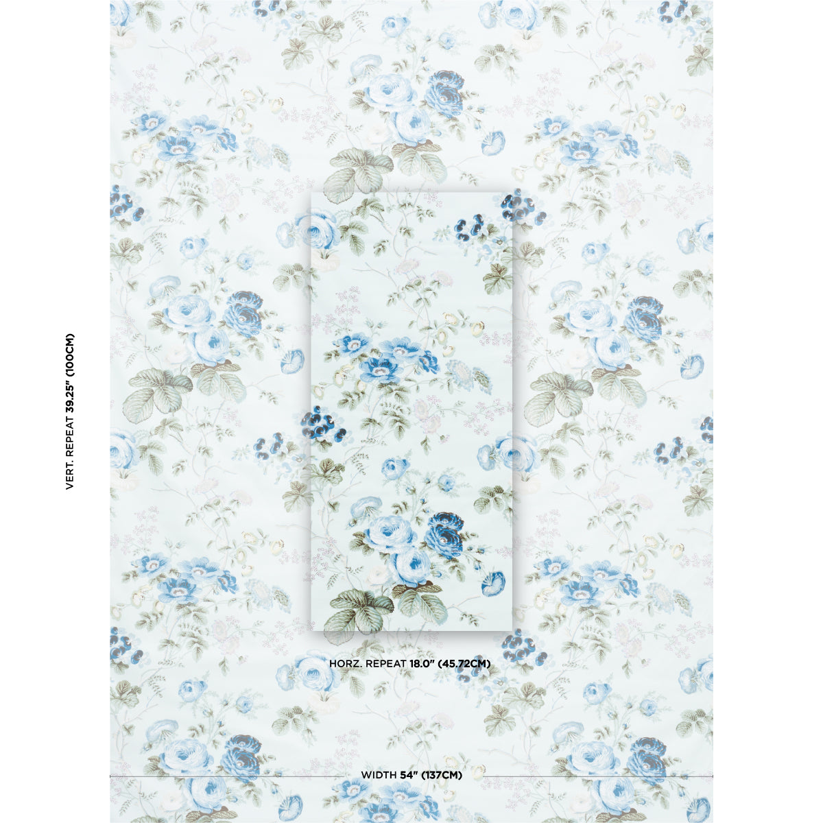 Schumacher Salisbury Chintz Celadon Fabric Sample 178150