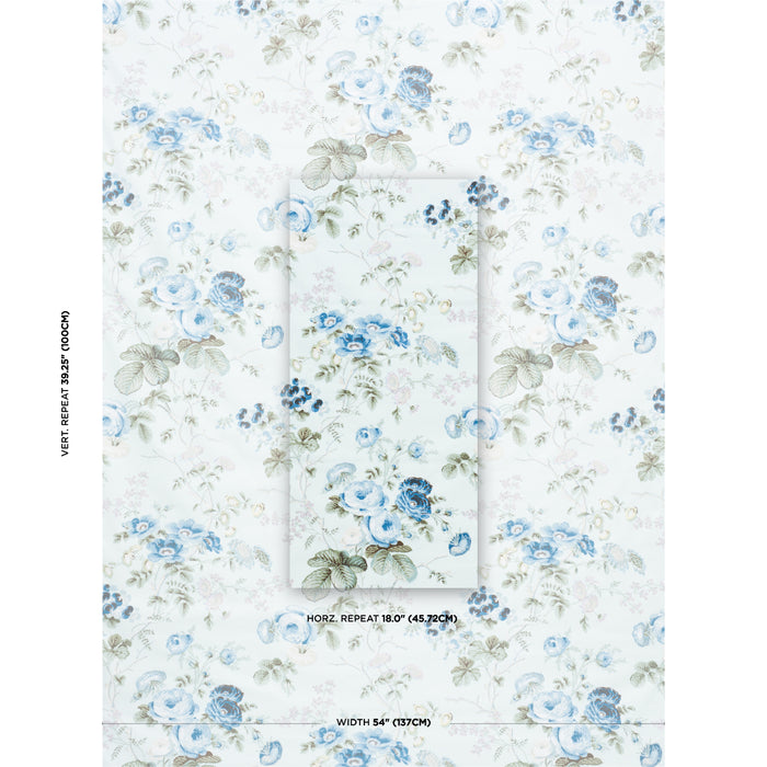 Schumacher Salisbury Chintz Celadon Fabric Sample 178150